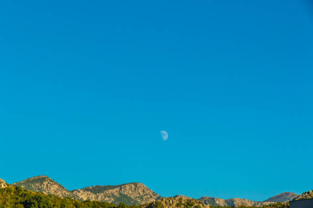 istock A sky with a small strip of mountains and a moon 1272835546