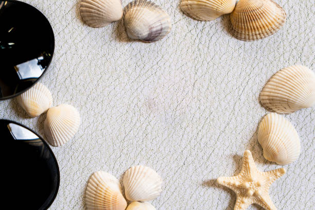 istock Sea, shells and glasses, sea star beach vacation 1272837799