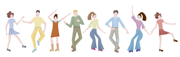 istock young men and women dancing together at a party or disco.  It's time to relax and get some rest. Fun to celebrate a holiday or birthday. Dance moves, activity, entertainment. Flat design 1272838640