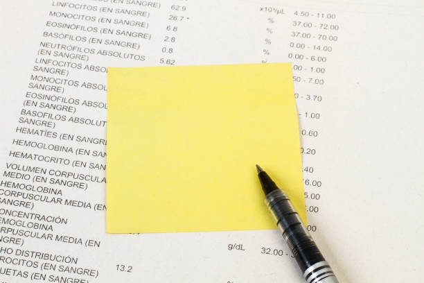 istock Medical test check printed in a white sheet and with a pen 1272838868
