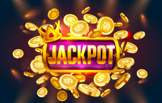 ilustrações de stock, clip art, desenhos animados e ícones de jackpot winner coins, play vegas casino, game banner. vector - jackpot