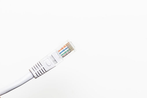 Internet connection cable isolated on white background.