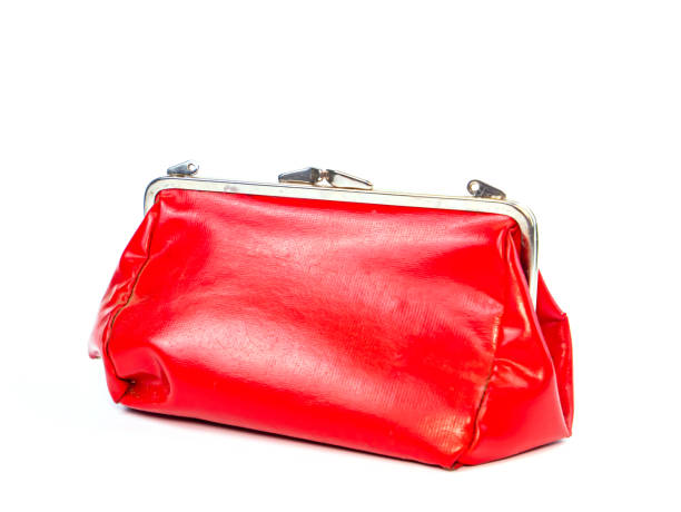 istock Red female cosmetic bag on a white background. 1272844626