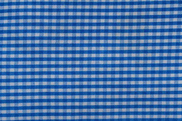 istock Close up shot of blue checks pattern on fabric background 1272847576