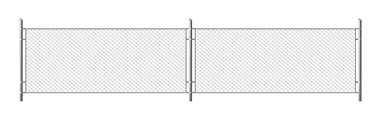 Metal chain link fence, segment of rabitz grid isolated on white background. Vector realistic illustration of steel wire mesh, security barrier for prison, military chainlink boundary
