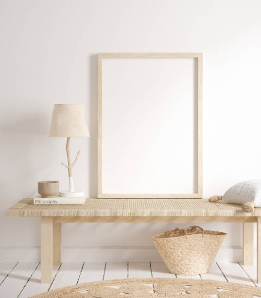 istock Mock up frame with minimal decor close up in home interior background 1272852146