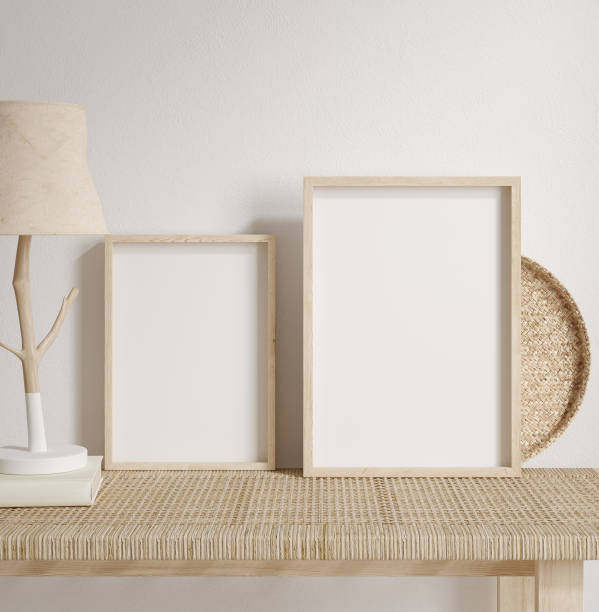 istock Mock up frame with minimal decor close up in home interior background 1272852148
