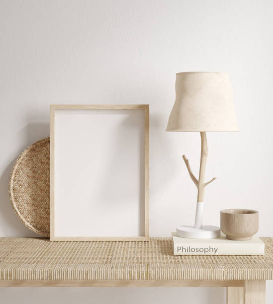 istock Mock up frame with minimal decor close up in home interior background 1272852164