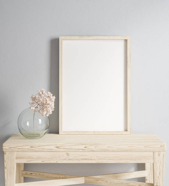 istock Mock up frame with minimal decor close up in home interior background 1272852173