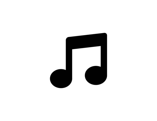 ilustraciones, imágenes clip art, dibujos animados e iconos de stock de icono de nota musical. símbolo de nota musical aislada - vector - musica