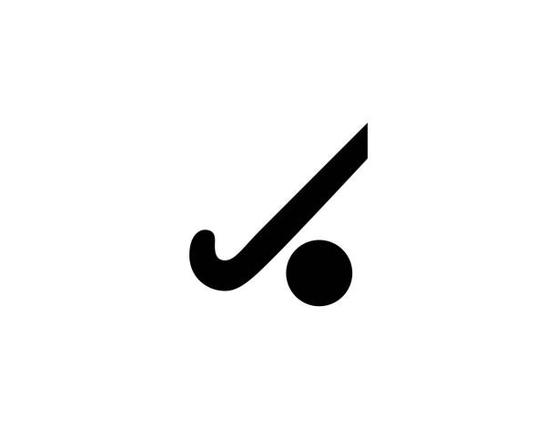 Field hockey icon. Isolated field hockey stick and ball symbol - Vector Field hockey icon. Isolated field hockey stick and ball symbol - Vector field hockey stock illustrations