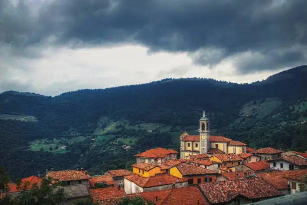 On this picture you see the mountainvillage Vigolo at the lake Iseo in Italia. It is a small village with not more than 600 residents.