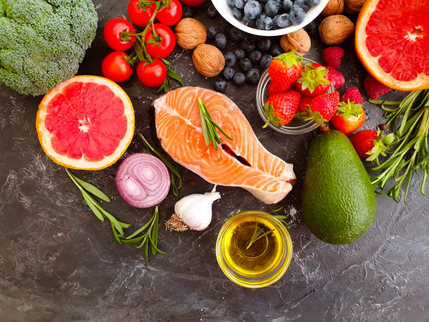 istock fresh red fish on concrete background seafood, product 1272856651