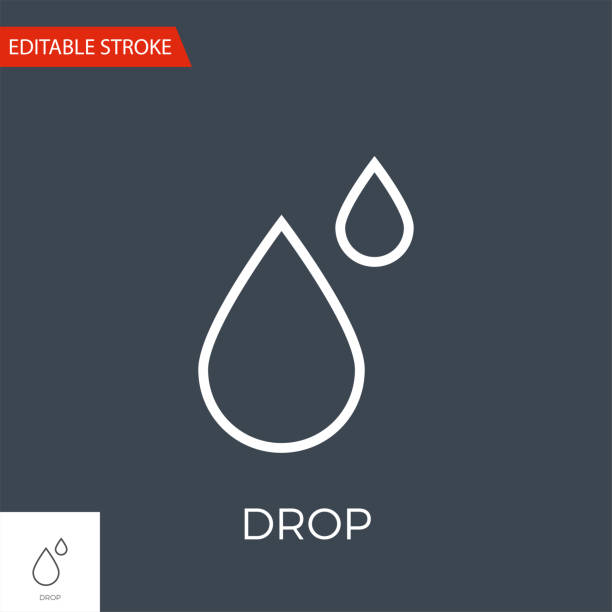 Drop Vector Icon Drop Related Vector Line Icon. Drugs. Isolated on Black Background. Editable Stroke. teardrop stock illustrations