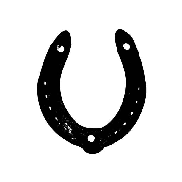 подкова - horseshoe good luck charm cut out luck stock illustrations