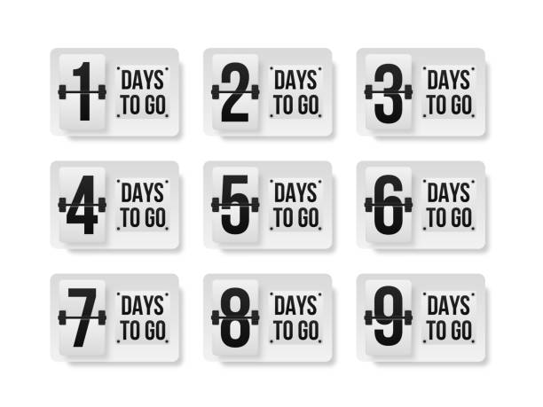 Days to go. Number of days left counting down template, can be used for promotion, sale, landing page, template, ui, web, mobile app, poster, banner, flyer. Promotional banner with number of days to go. Vector. day 6 stock illustrations