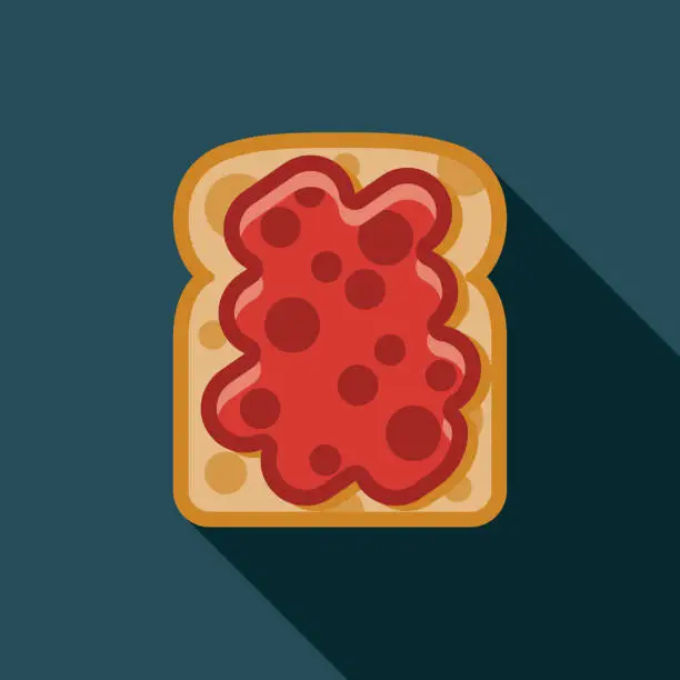 Vector illustration of Bread With Jam Icon