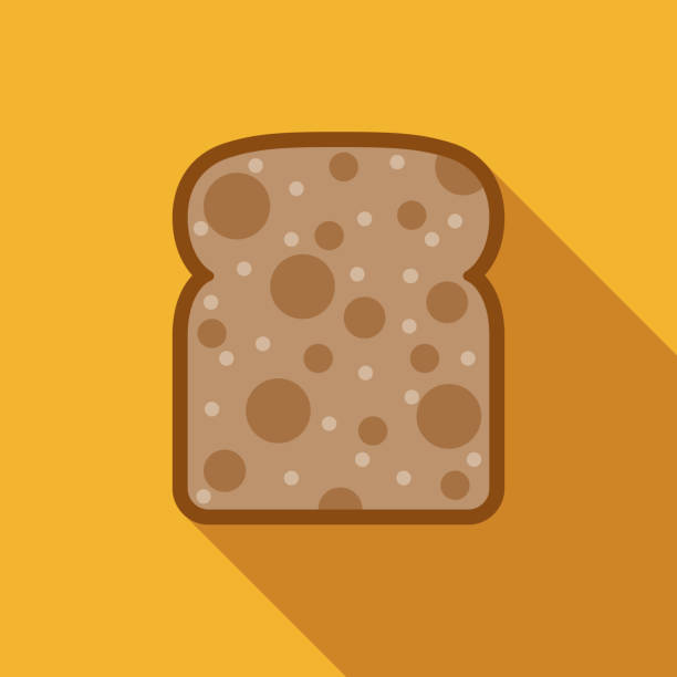 멀티그레인 브레드 아이콘 - brown bread illustrations stock illustrations