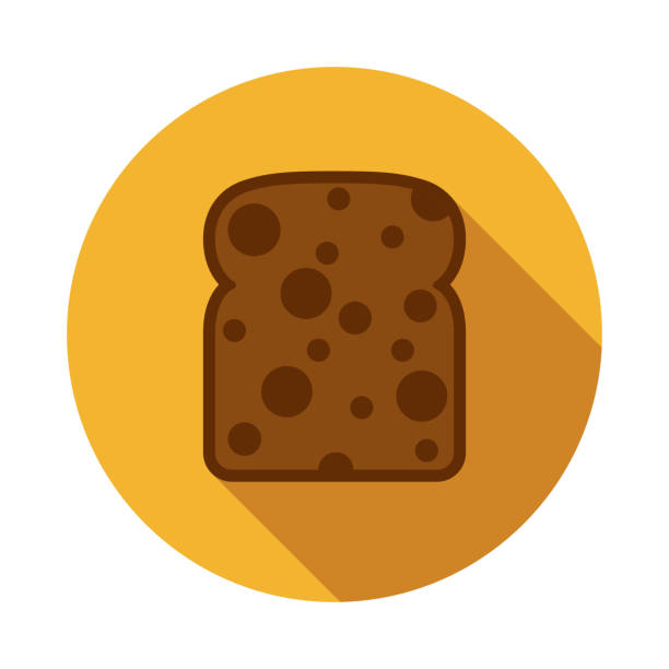 펌퍼니켈 빵 아이콘 - brown bread illustrations stock illustrations