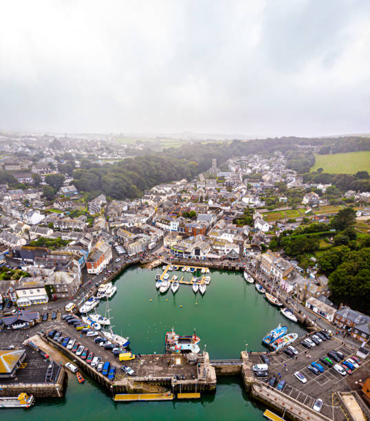 istock Aerial view of Padstow in Cornwall 1272881904
