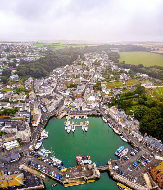 istock Aerial view of Padstow in Cornwall 1272882559