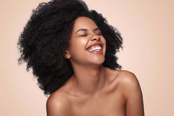 istock Excited black model with perfect skin 1272890426