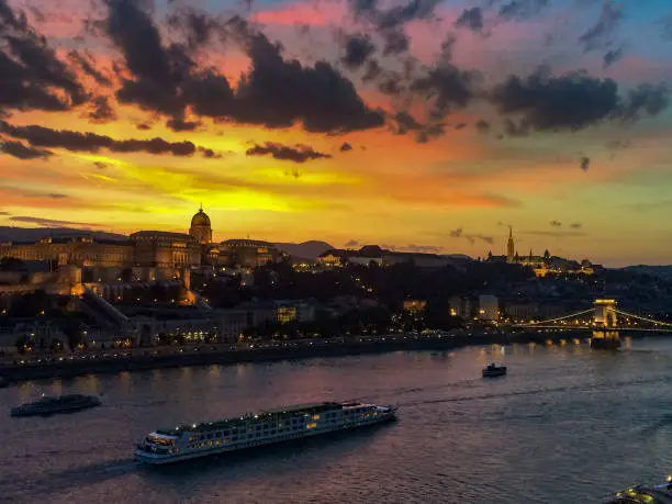 Photo of Sunset over the Danube River in Budapest