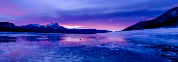 istock Abraham Lake in sunrise in winter 1272900064