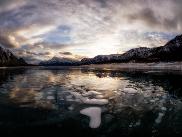 istock Abraham Lake in sunrise in winter 1272900080