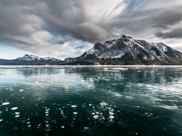 istock Abraham Lake in sunrise in winter 1272900087