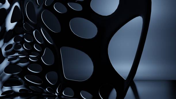 istock 3d rendering illustration of an abstract pattern hole object in bright blue background for the purpose of text advertisement and commercial use 1272902817