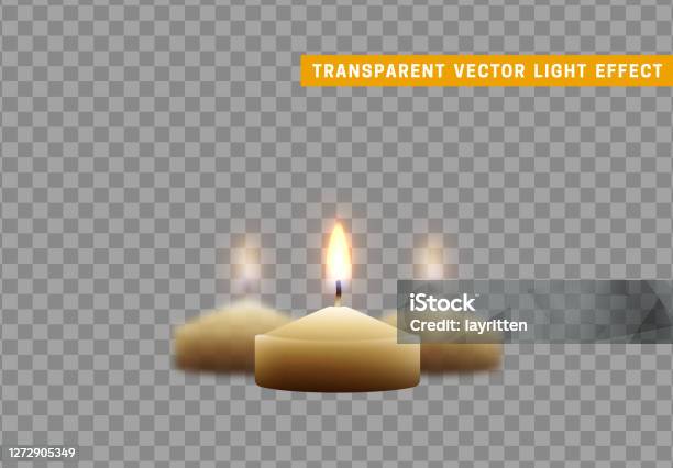 Candle Vector File Fire Realistic Little Candle Burns With Fire Vector Isolated Stock ...