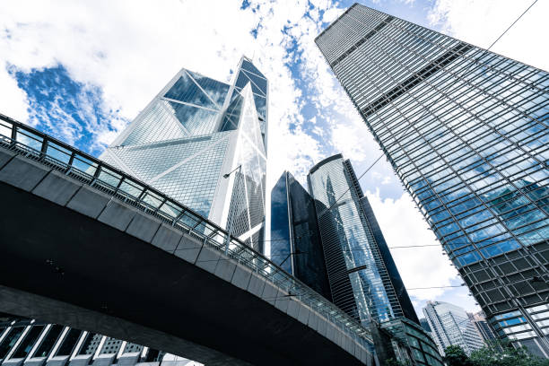 Office building facade detail - modern architecture pattern Office building facade detail - modern architecture pattern central district hong kong stock pictures, royalty-free photos & images