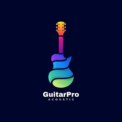 Vector Illustration Guitar Pro Gradient Colorful Style.