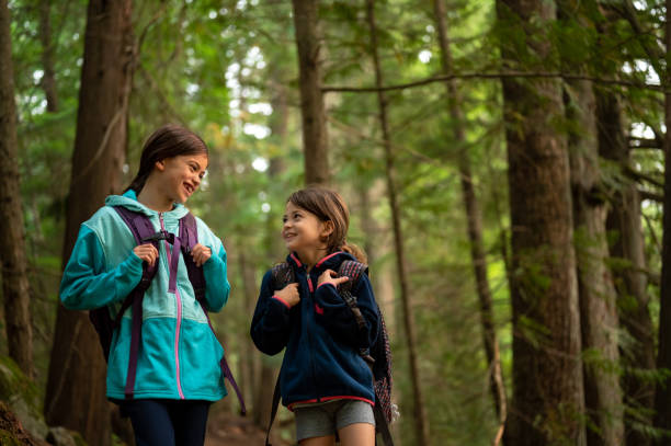 istock Sisters on a hike in a lush forest 1272915046