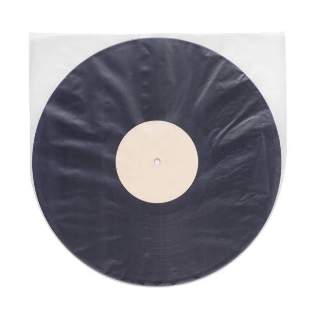 istock Antistatic clear plastic inner sleeve with vinyl LP record isolated on white 1272915933