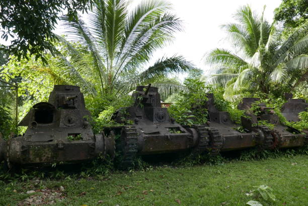 istock Japanese Type 95 Ha-Go light tanks at Pohnpei, Micronesia 1272919170