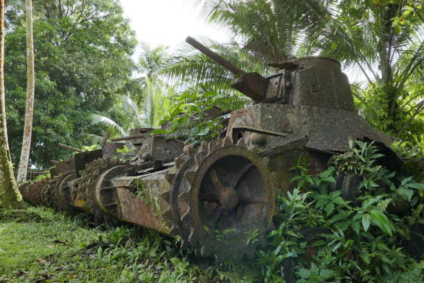 istock Japanese Type 95 Ha-Go light tanks at Pohnpei, Micronesia 1272919176
