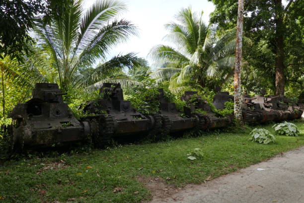 istock Japanese Type 95 Ha-Go light tanks at Pohnpei, Micronesia 1272919194