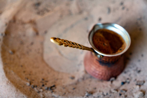 Turkish coffee pot and camp fire