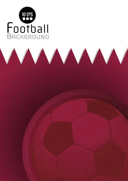 Vector illustration of Abstract football graphic template with Qatar flag pattern BG