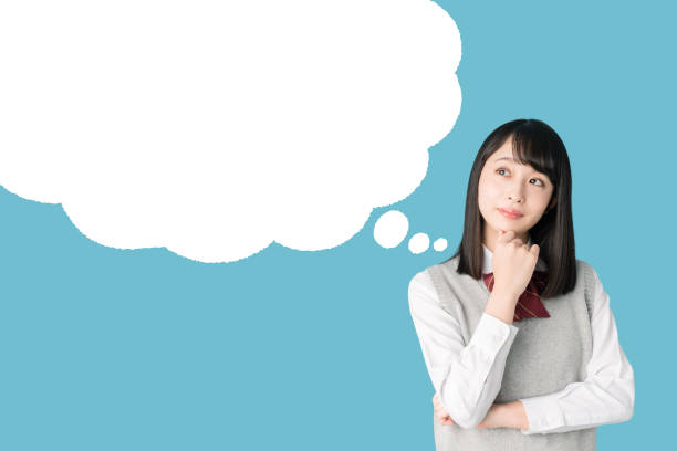 istock Thinking asian school girl. 1272924132