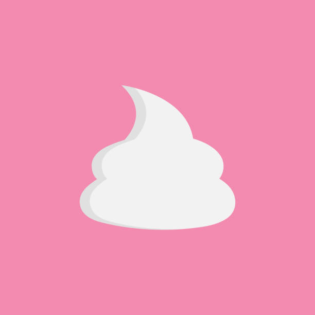 Whipped cream vector illustration Whipped cream vector illustration. dollop of sweet whipped cream isolated on pink background. dollop whipped cream stock illustrations