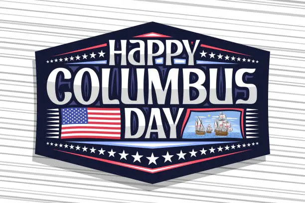 Vector illustration of Vector sign for Columbus Day