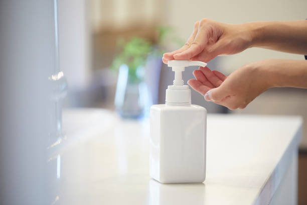 istock Hands of women who sterilize alcohol 1272929243