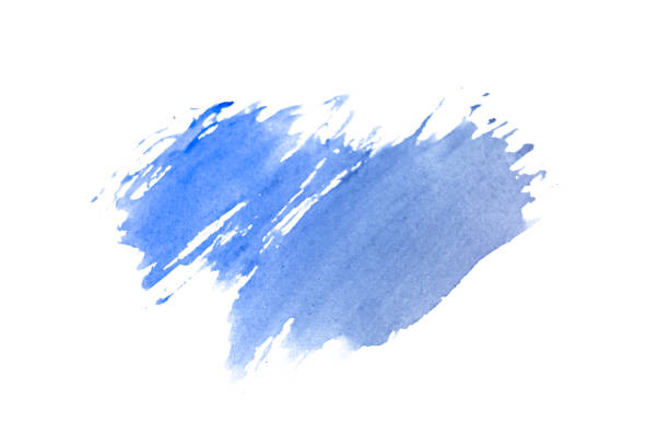 istock Abstract blue watercolor stain on white background 1272936165