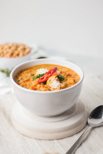istock Vegan Chick-pea Curry with chili and vegetables 1272937504