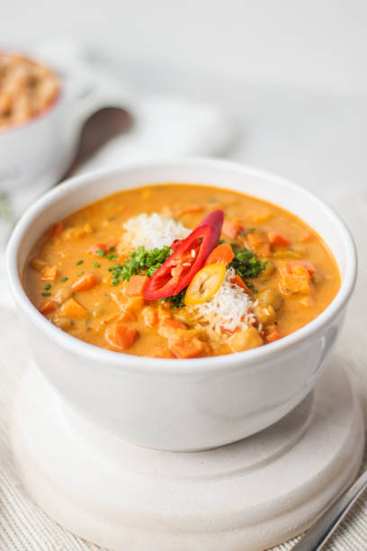 istock Vegan Chick-pea Curry with chili and vegetables 1272938238