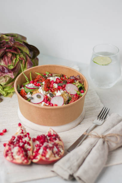 Healthy Salad lunch with quinoa and pomegranate