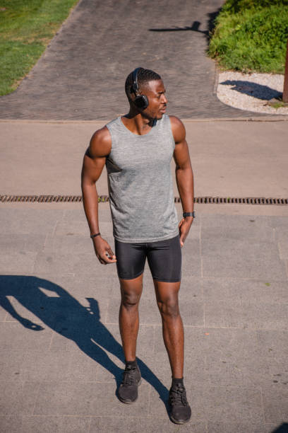 istock Black man running upstairs outdoors 1272938672